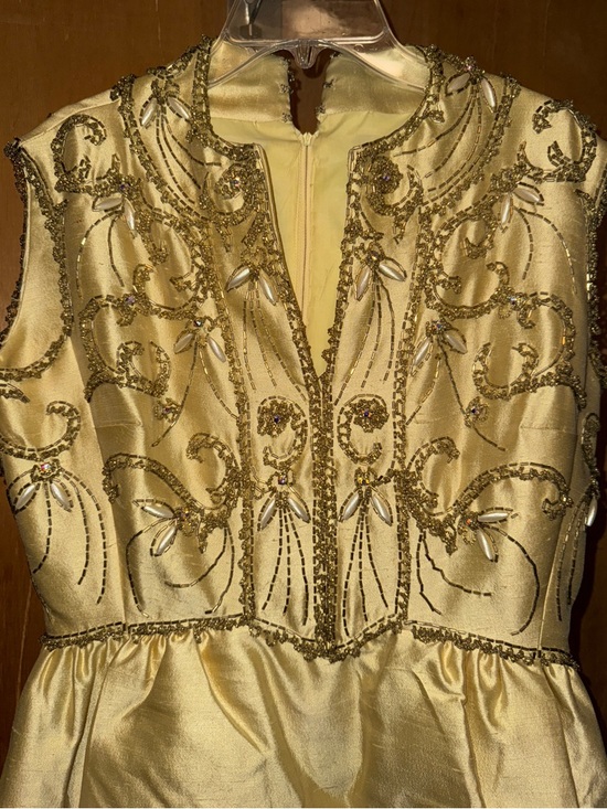 Source Unknown Dresses & Skirts - Gold Beaded Evening Dress